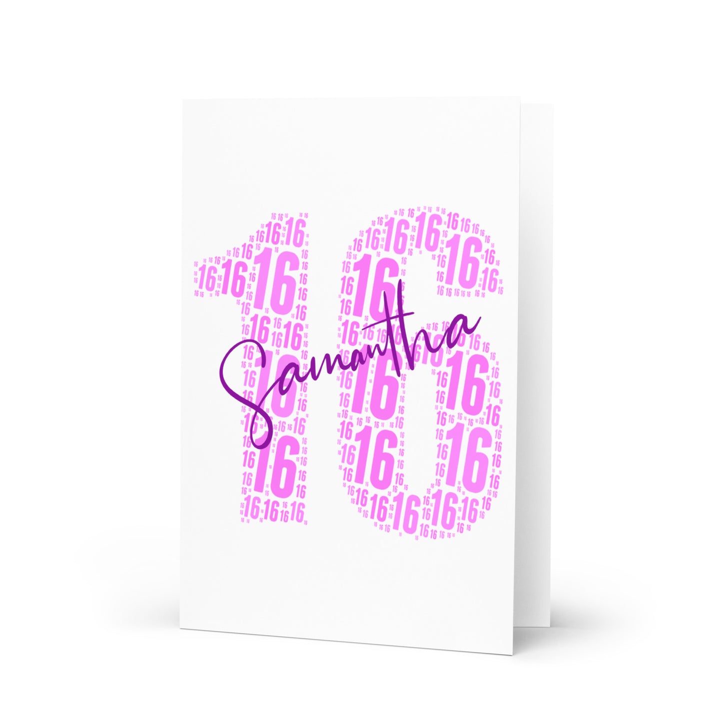 Carte d'anniversaire 16 ans personnalisée - Grand format A5 finition brillante de qualité supérieure 