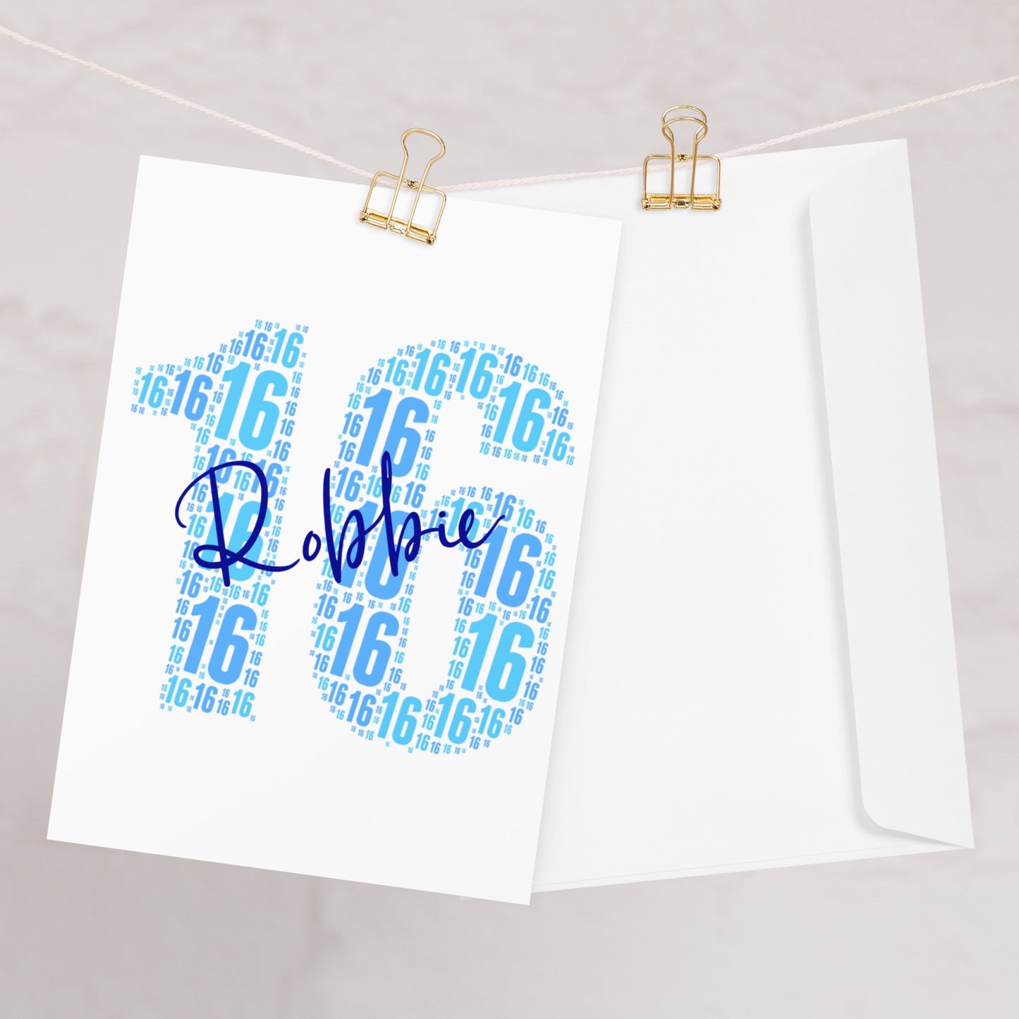 Personalised 16th birthday card - Large A5 size premium high gloss finish