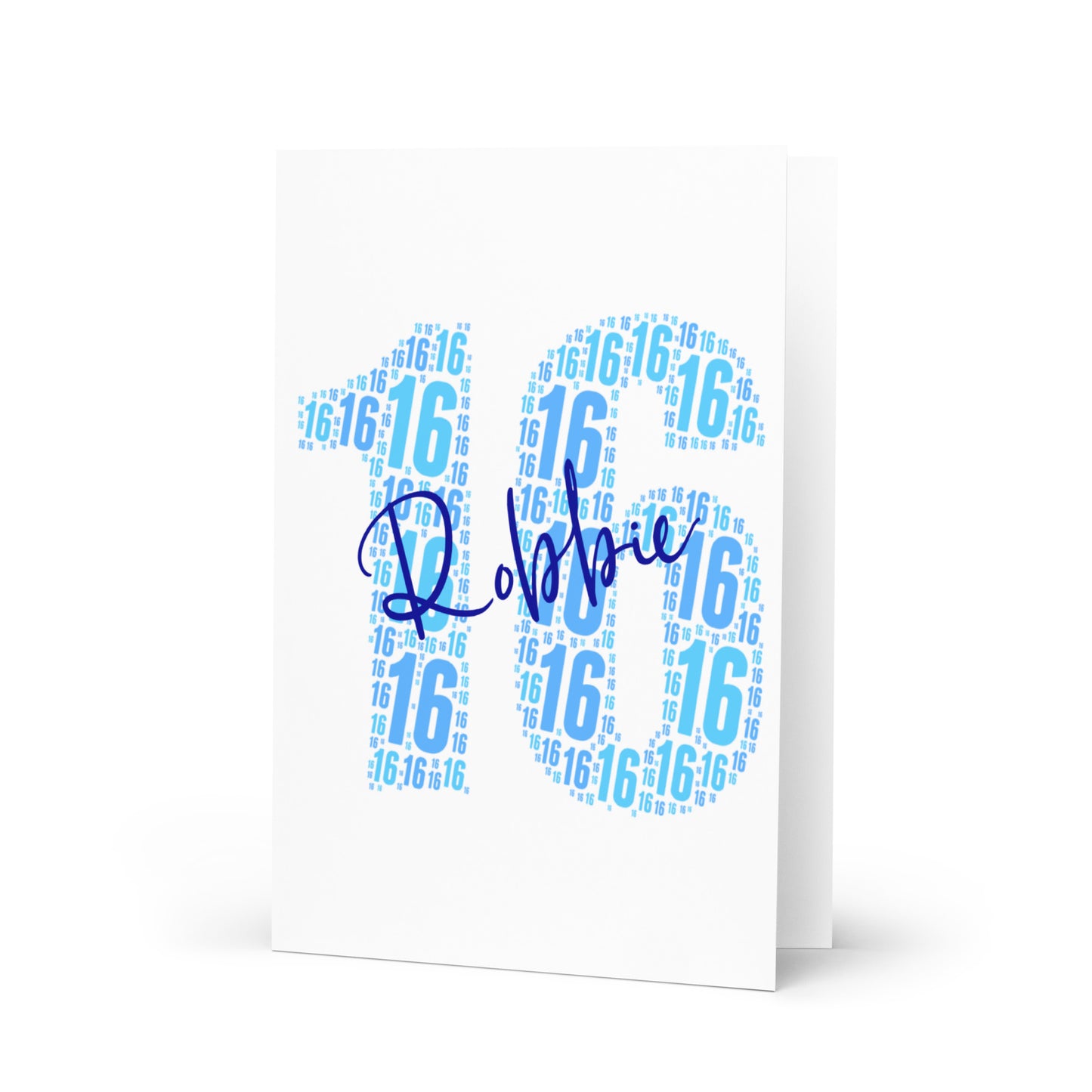 Personalised 16th birthday card - Large A5 size premium high gloss finish