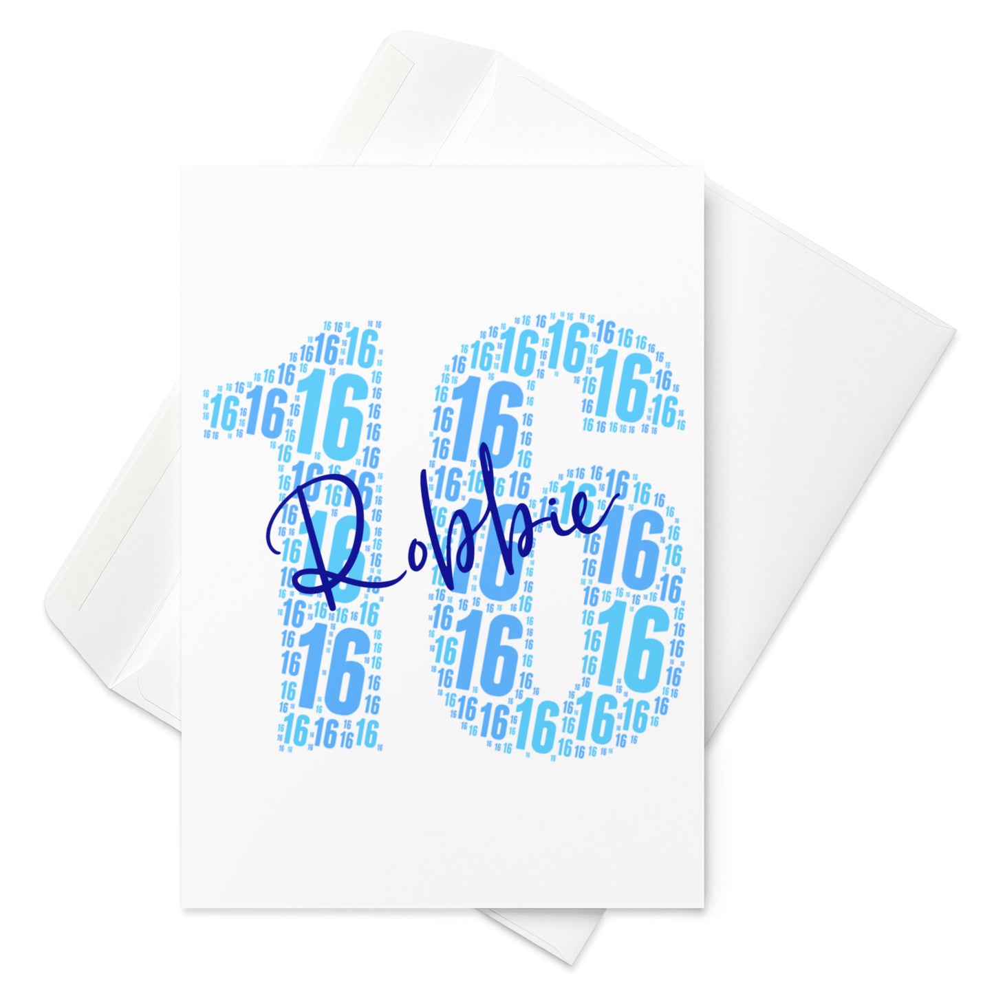 Personalised 16th birthday card - Large A5 size premium high gloss finish