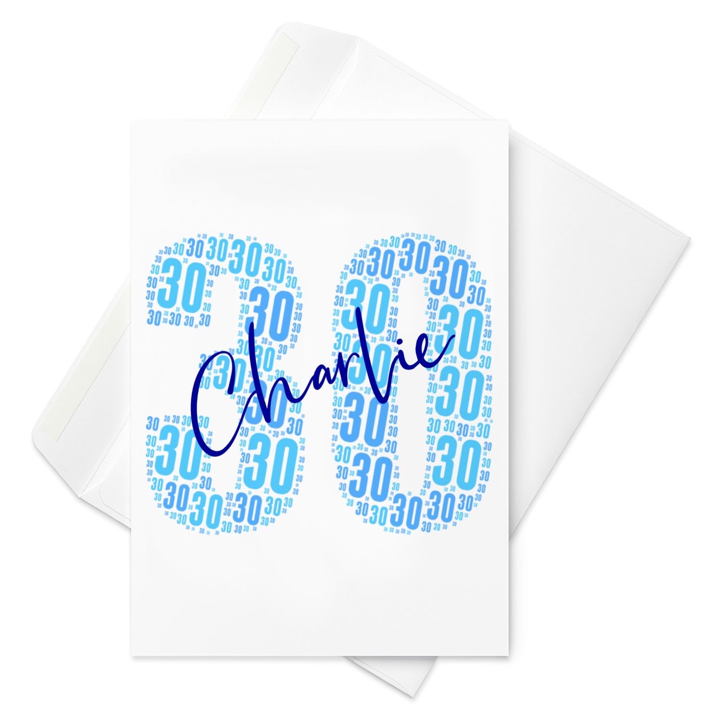 Personalised 30th birthday card - Large A5 size premium high gloss finish