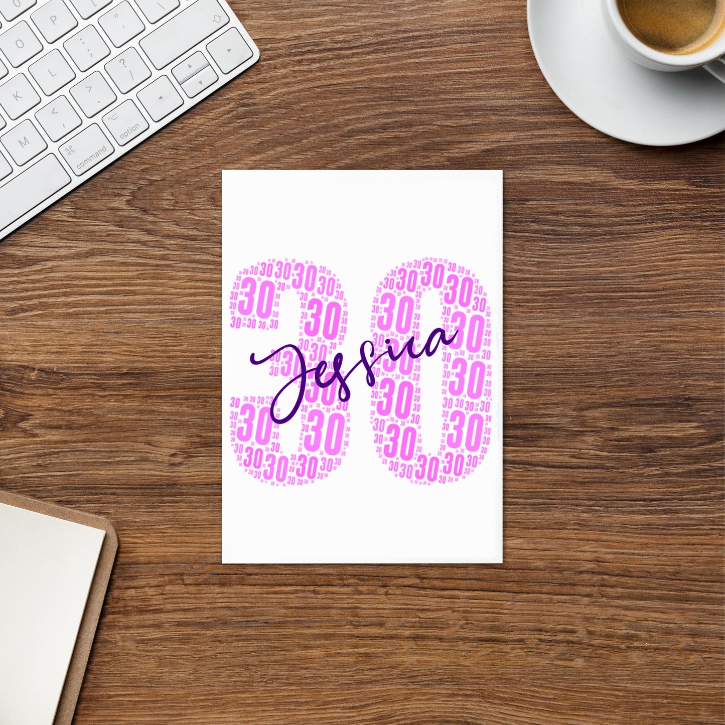 Personalised 30th birthday card - Large A5 size premium high gloss finish