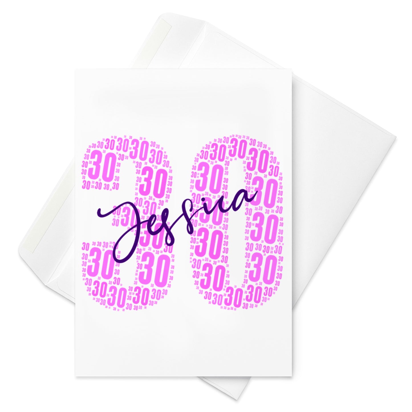 Personalised 30th birthday card - Large A5 size premium high gloss finish