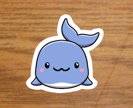 Whale Kawaii sticker | premium high gloss cute animal sticker | eco-friendly vinyl