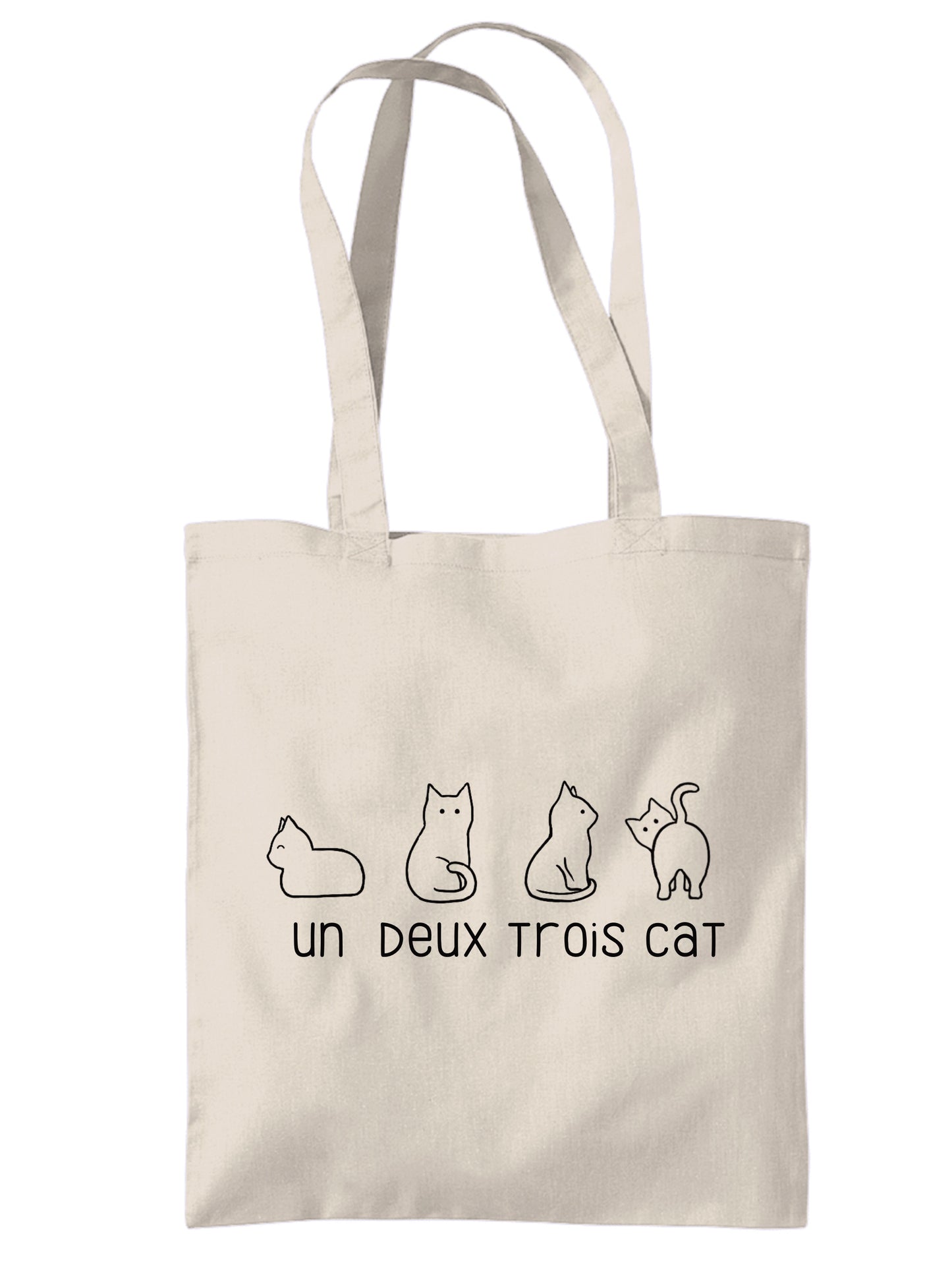 Un deux trois cat tote bag | Eco friendly Canvas reusable shopping Bag