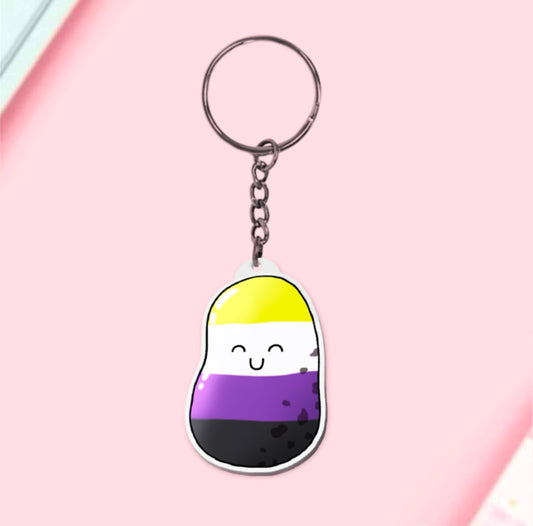 Non-binary potato keychain | cute they/them flag LGBTQ+ queer pride accessory keyrings