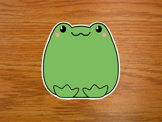 Autocollant Kawaii Grenouille | autocollant animal mignon brillant de qualité supérieure | vinyle écologique (Copie)