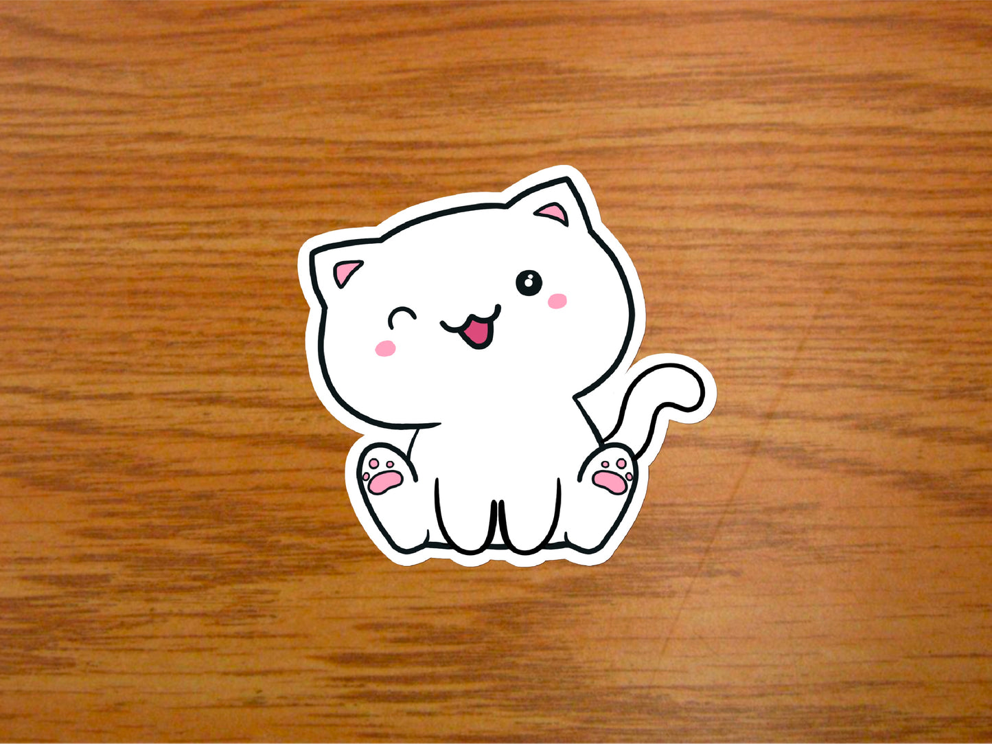 Kawaii Cat Stickers Pack | 7 Cute Kitty Designs | Eco-Friendly Vinyl - Jessie's Art Shop