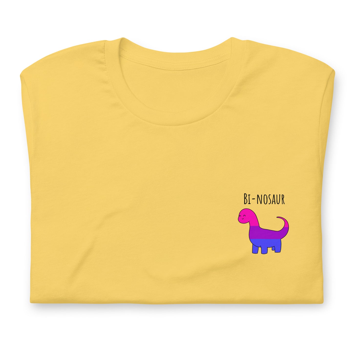 Bi-nosaur T-shirt | bi pride bisexual flag dinosaur | premium quality eco-friendly tee