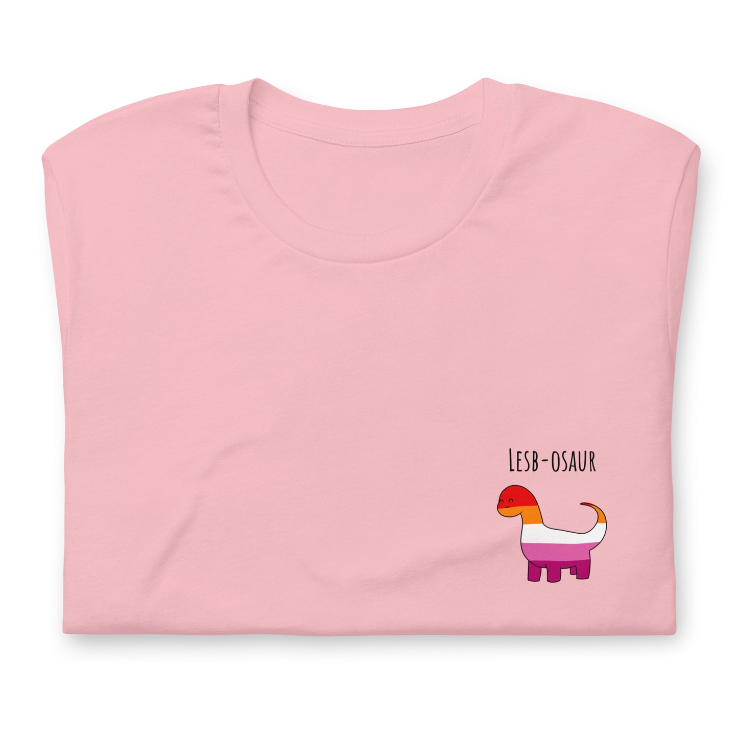 Camiseta de osaurio lesbiano | dinosaurio con bandera del orgullo lésbico | camiseta ecológica de primera calidad