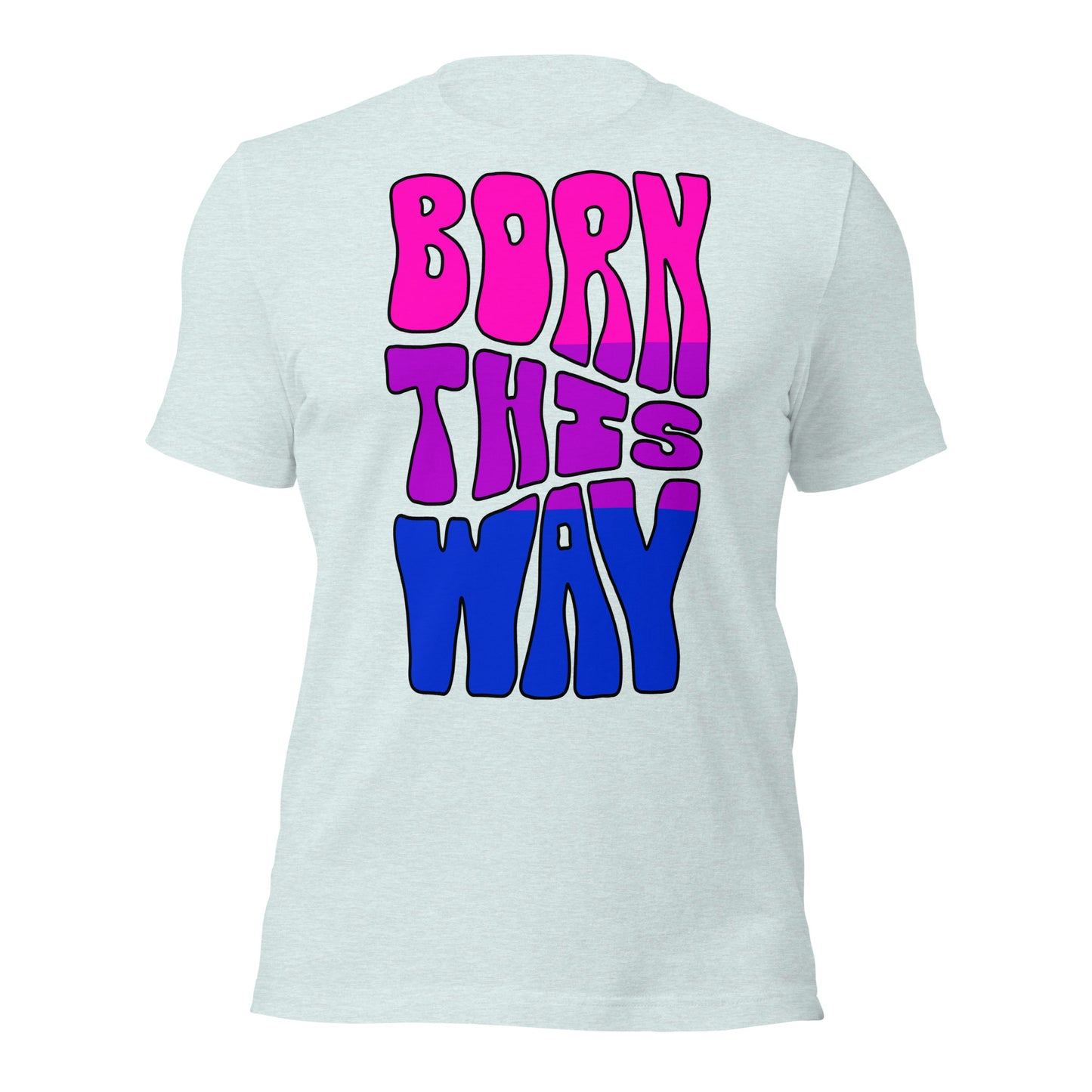 Camiseta Born this way | Bandera del orgullo bisexual | Camiseta ecológica de primera calidad