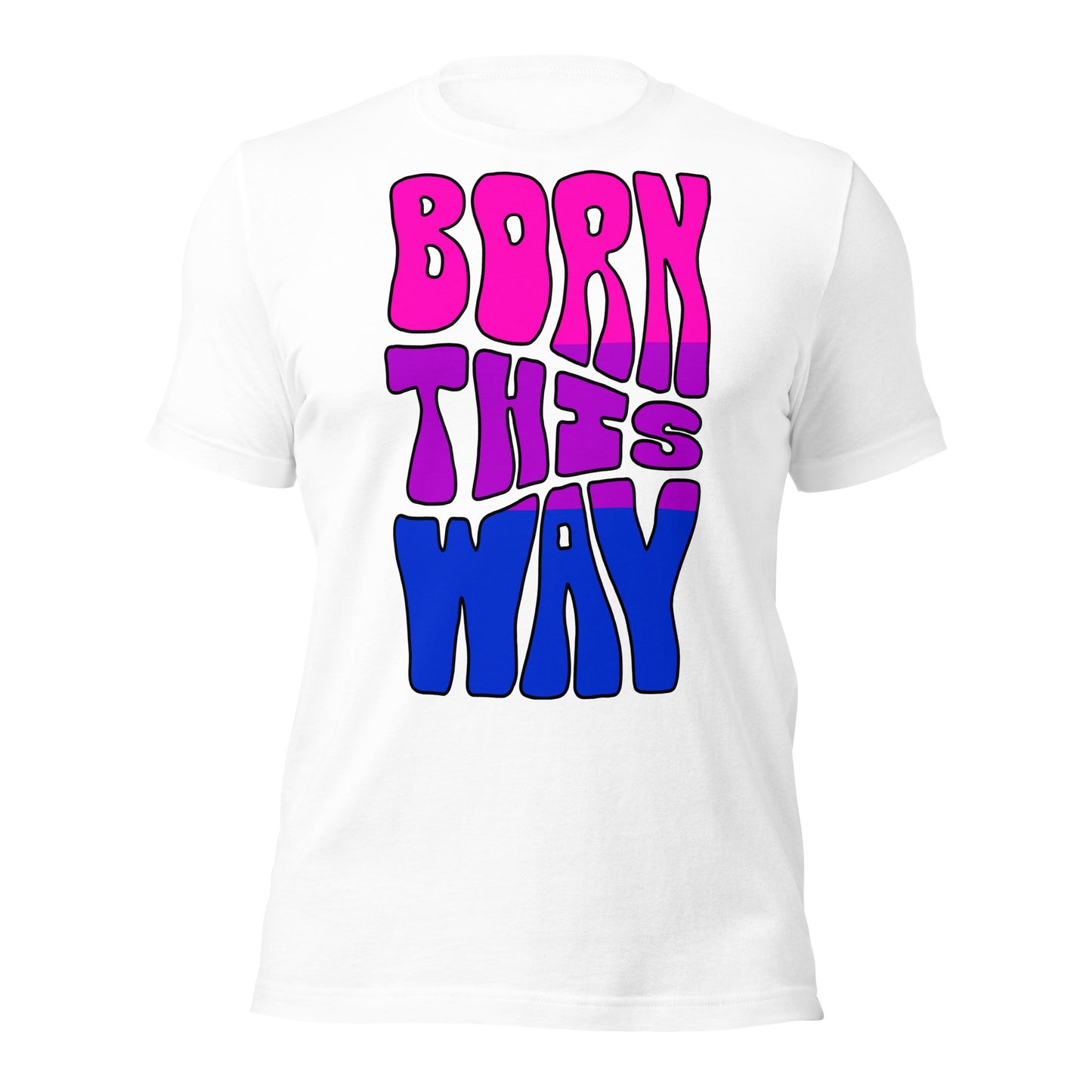 T-shirt Born this way | drapeau de la fierté bisexuelle | t-shirt écologique de qualité supérieure