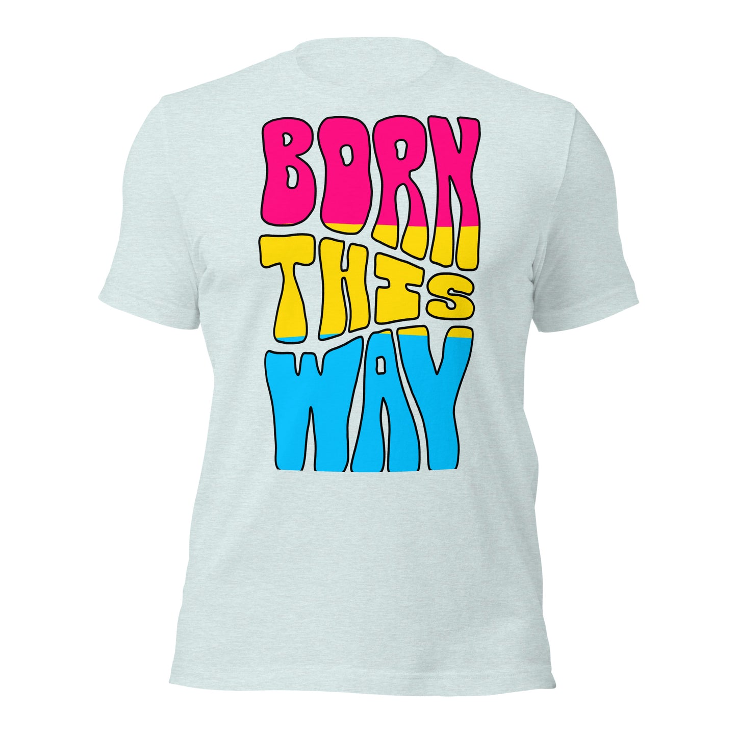 Born this way T-shirt | pan pride flag | premium quality eco-friendly tee