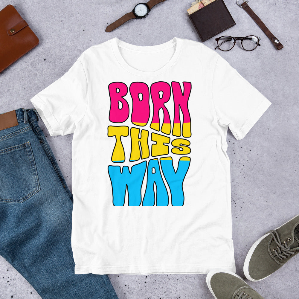 Born this way T-shirt | pan pride flag | premium quality eco-friendly tee