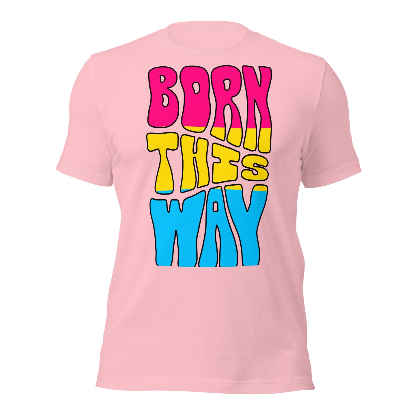 T-shirt Born this way | drapeau de la fierté pan | t-shirt écologique de qualité supérieure