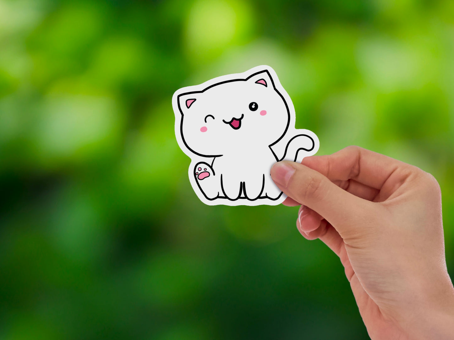 Kawaii Cat Stickers Pack | 7 Cute Kitty Designs | Eco-Friendly Vinyl - Jessie's Art Shop