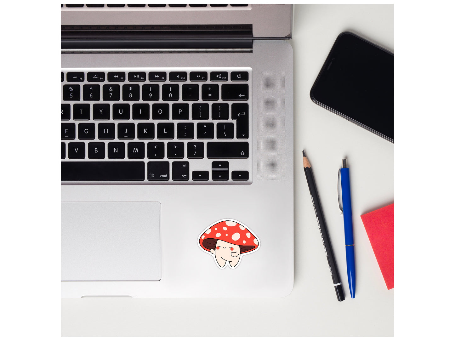 Kawaii Mushroom Sticker Set | 4 Cute Designs | Eco-Friendly Vinyl Pack - Jessie's Art Shop