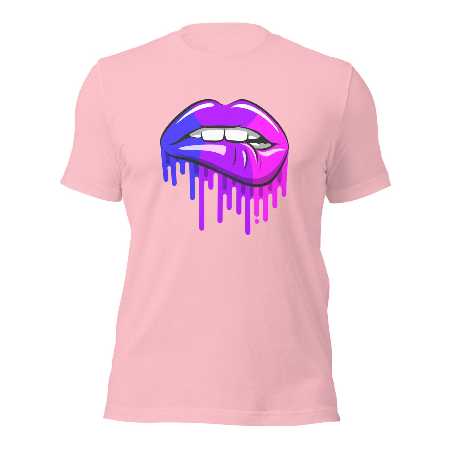 Camiseta con la bandera del orgullo bisexual | Camiseta ecológica de primera calidad | Mordedura de labio bisexual