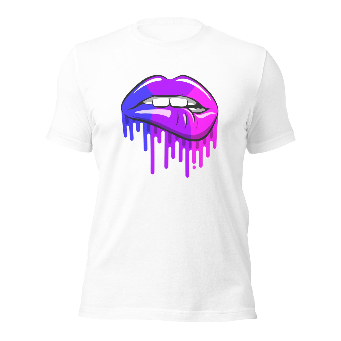 Camiseta con la bandera del orgullo bisexual | Camiseta ecológica de primera calidad | Mordedura de labio bisexual