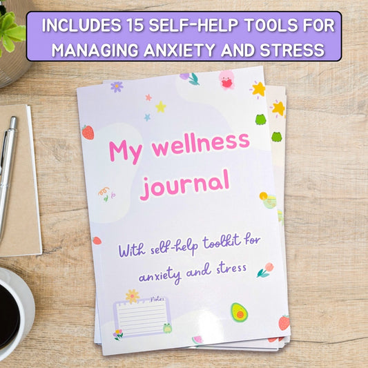 Mon journal de bien-être : avec une boîte à outils d'auto-assistance pour l'anxiété et le stress