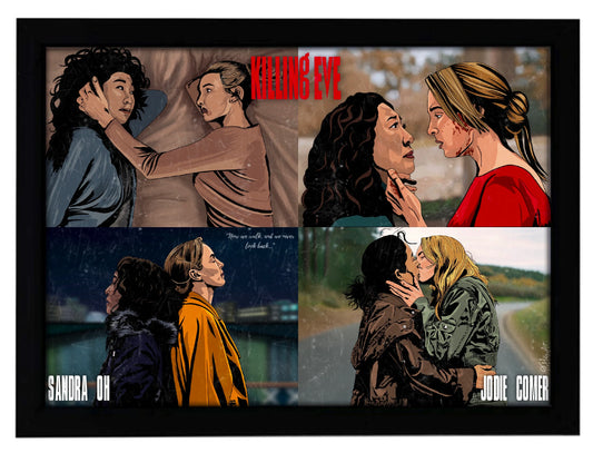 Collection d'affiches de Killing Eve | Les quatre finales de saison | Art de Villanelle et Eve