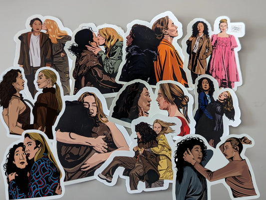 Villanelle and Eve sticker selection | selection of 11 waterproof stickers | Killing Eve | Eco friendly & vegan