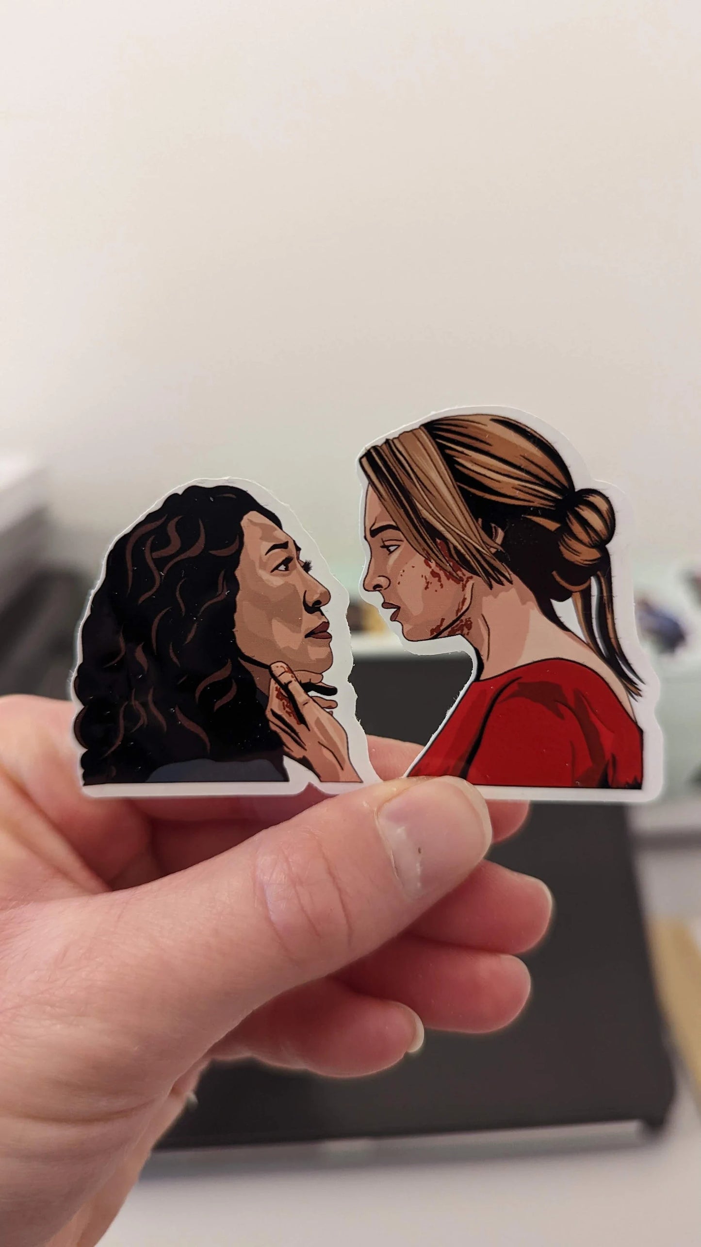 Villanelle and Eve Season 2 finale waterproof glossy sticker | Killing Eve | Eco friendly & vegan