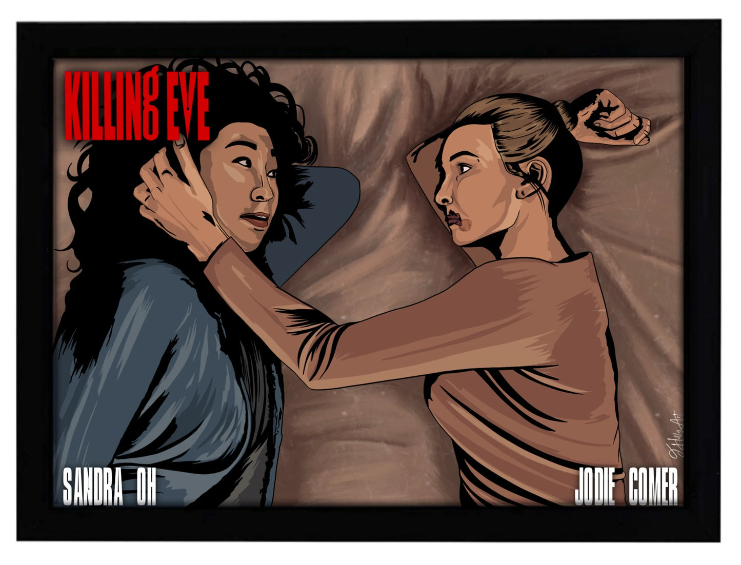 Impresión de Killing Eve | Final de la temporada 1 | Arte de Villanelle y Eve