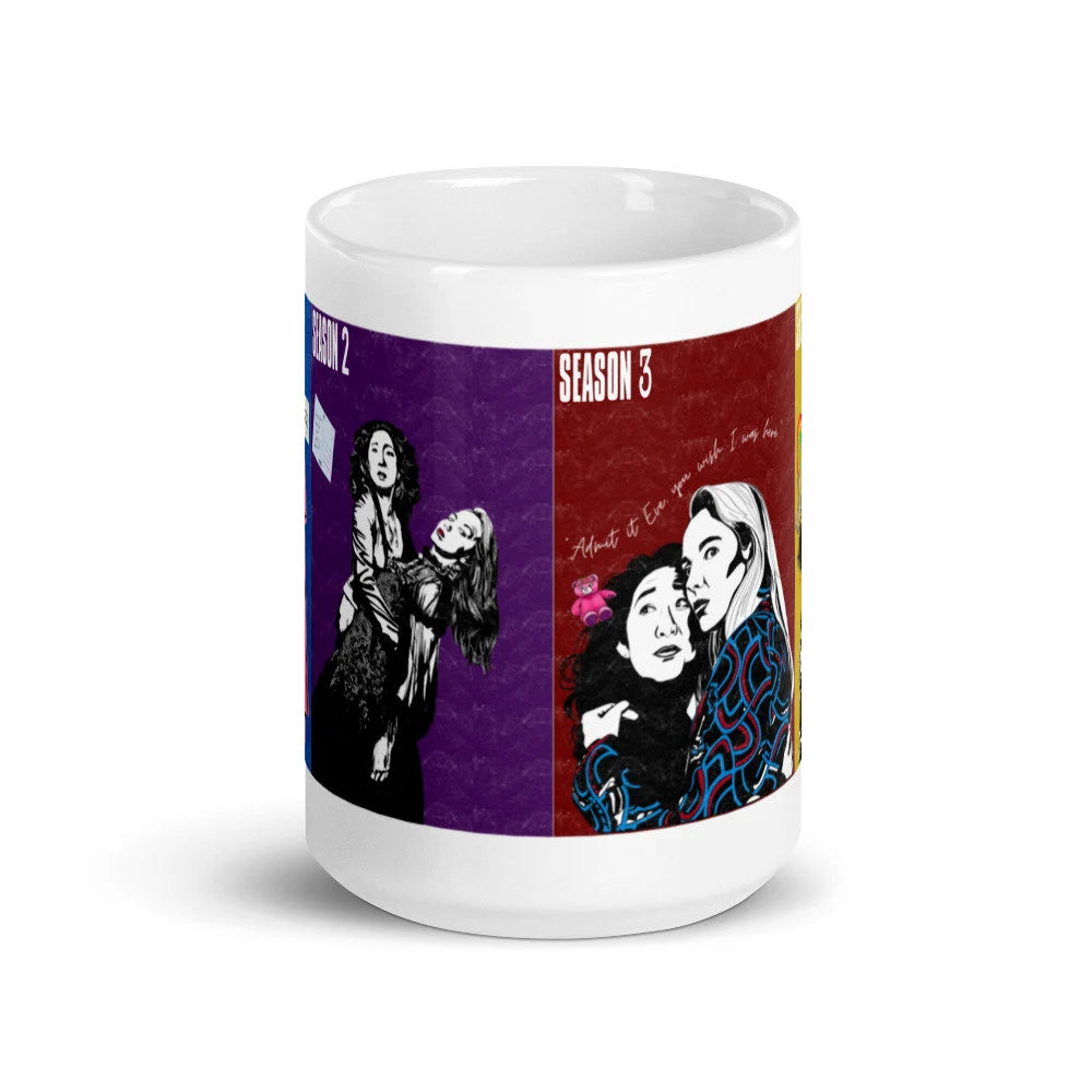 Taza de Killing Eve de 11 oz/15 oz | Diseño envolvente de las 4 estaciones | Taza ecológica | Taza grande