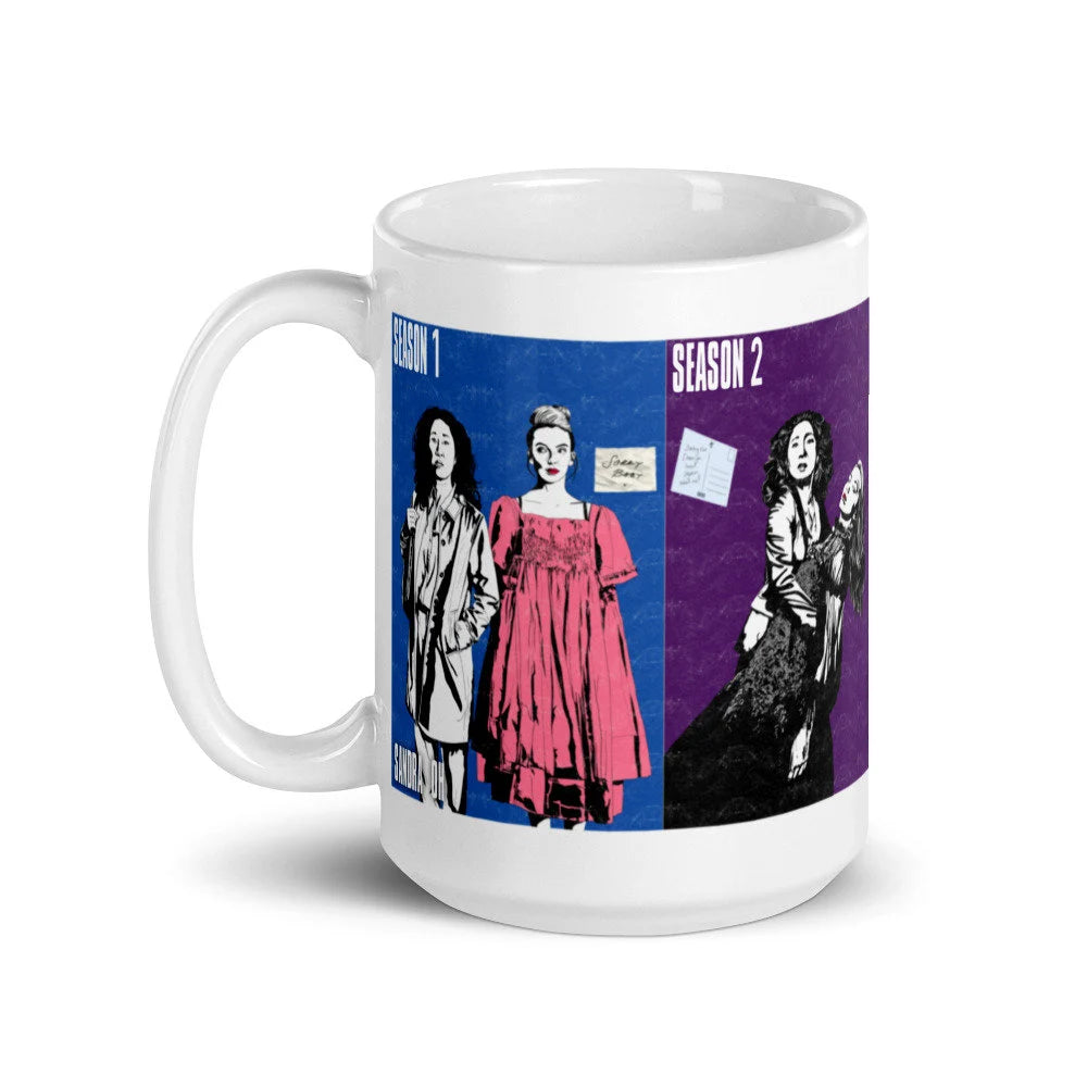 Taza de Killing Eve de 11 oz/15 oz | Diseño envolvente de las 4 estaciones | Taza ecológica | Taza grande