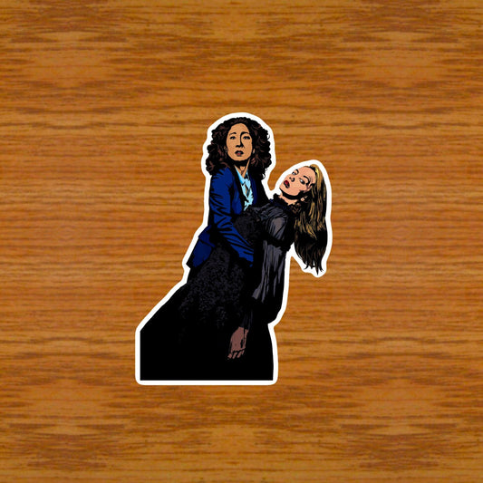 Villanelle and Eve Season 2 waterproof glossy sticker | Killing Eve | Eco friendly & vegan