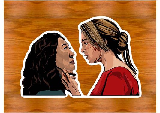 Villanelle and Eve Season 2 finale waterproof glossy sticker | Killing Eve | Eco friendly & vegan