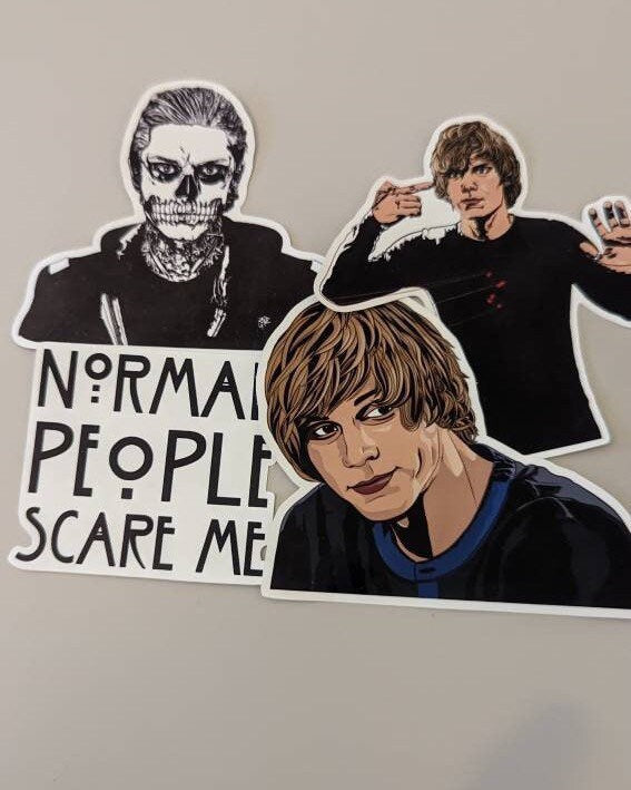 Tate Langdon AHS Stickers | Eco-Friendly & Waterproof | Pack of 4 - Jessie's Art Shop