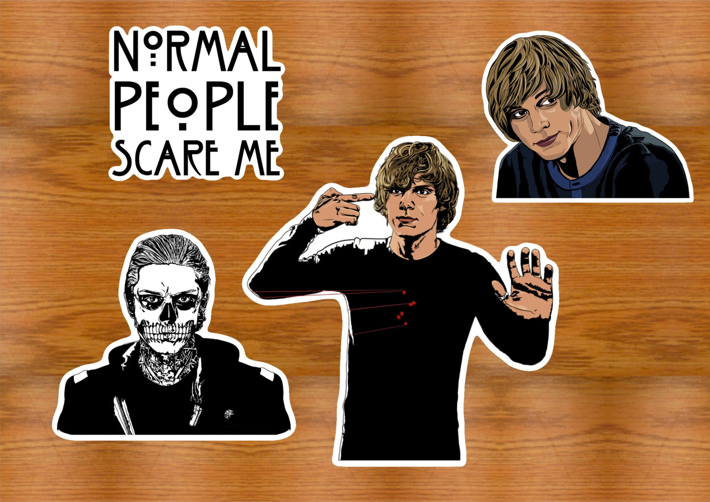 Tate Langdon AHS Stickers | Eco-Friendly & Waterproof | Pack of 4 - Jessie's Art Shop