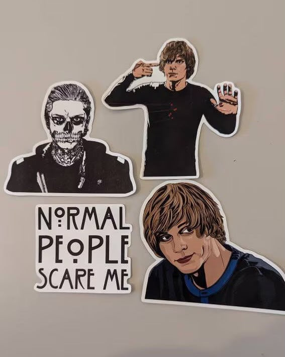 Tate Langdon AHS Stickers | Eco-Friendly & Waterproof | Pack of 4 - Jessie's Art Shop