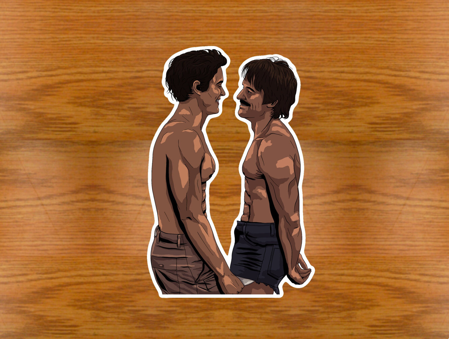 Hawk and Skippy Fire Island waterproof glossy sticker | Tim and Hawkins shirtless sticker | Eco friendly & vegan