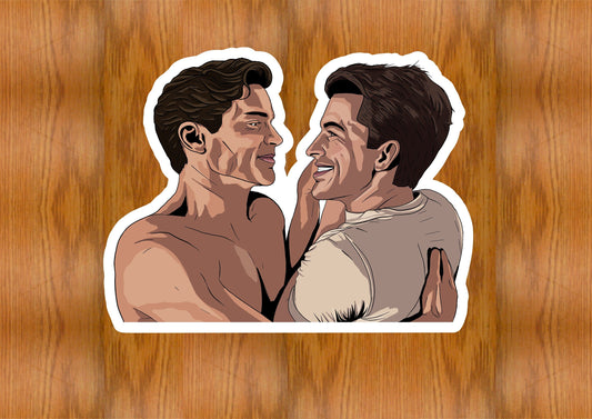 Hawk and Skippy waterproof glossy sticker | Tim and Hawkins shirtless sticker | Eco friendly & vegan