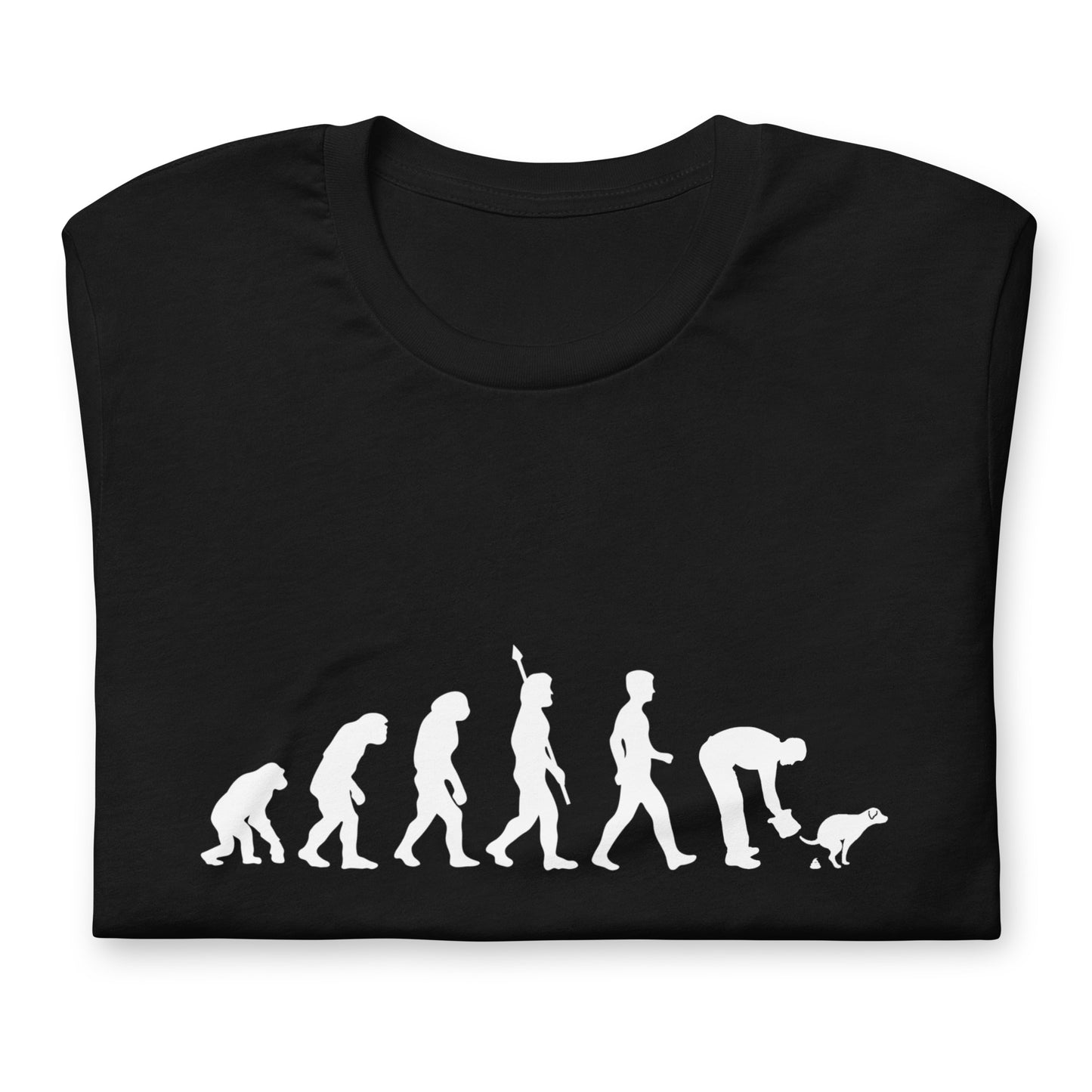 Camiseta divertida sobre la evolución de los humanos | Recoger excrementos de perro | Camiseta ecológica de primera calidad