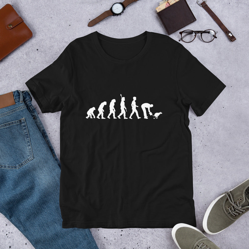 Evolution of humans funny T-shirt | picking up dog poo | premium quality eco-friendly tee