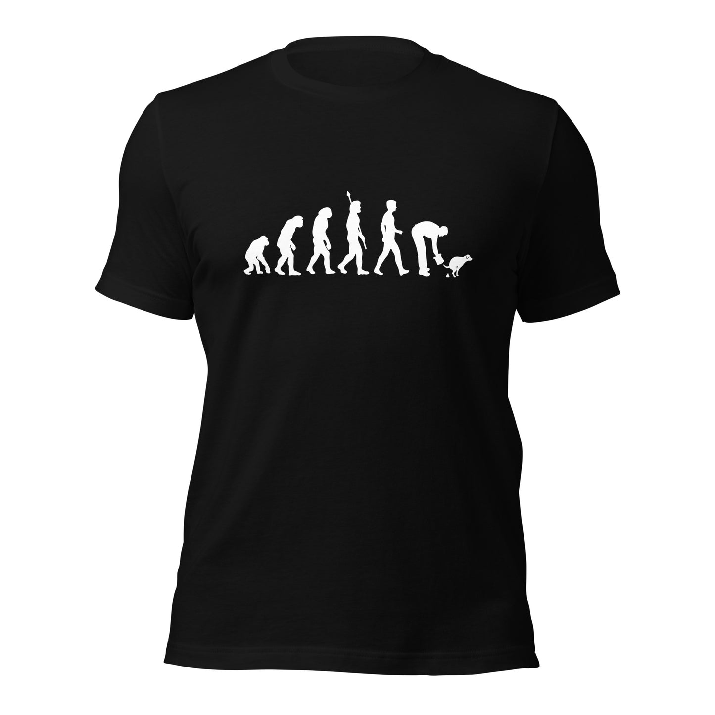 Camiseta divertida sobre la evolución de los humanos | Recoger excrementos de perro | Camiseta ecológica de primera calidad