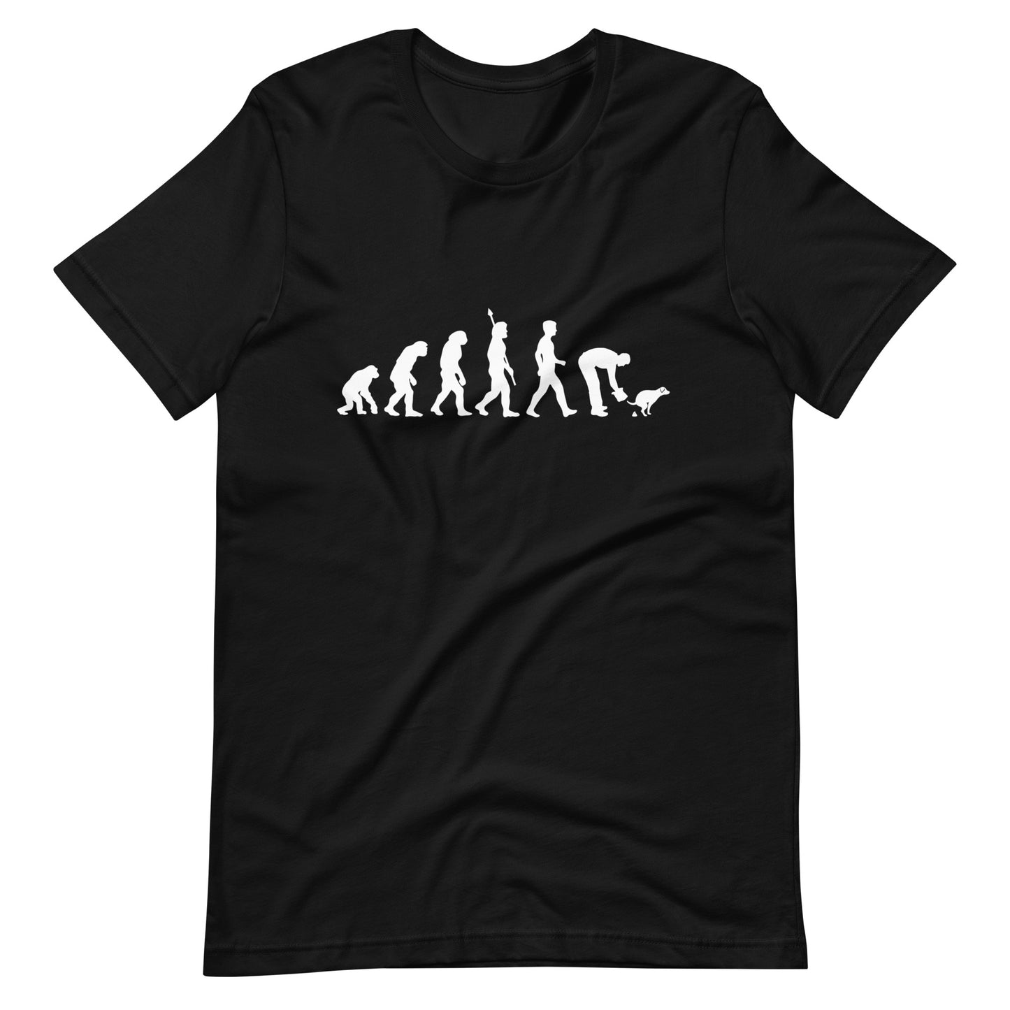 T-shirt drôle sur l'évolution des humains | ramasser les crottes de chien | T-shirt écologique de qualité supérieure