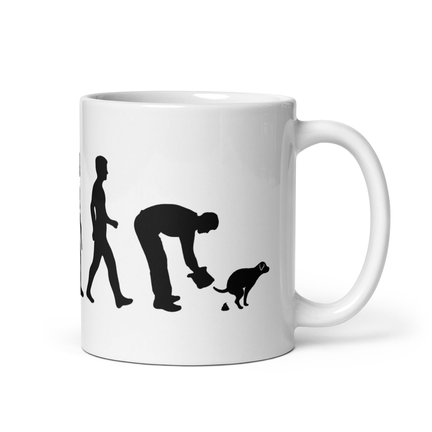 Tasse de 11 oz / 15 oz avec ramasseur de crottes de chien Evolution of Man | conception enveloppante | tasse écologique | grande tasse