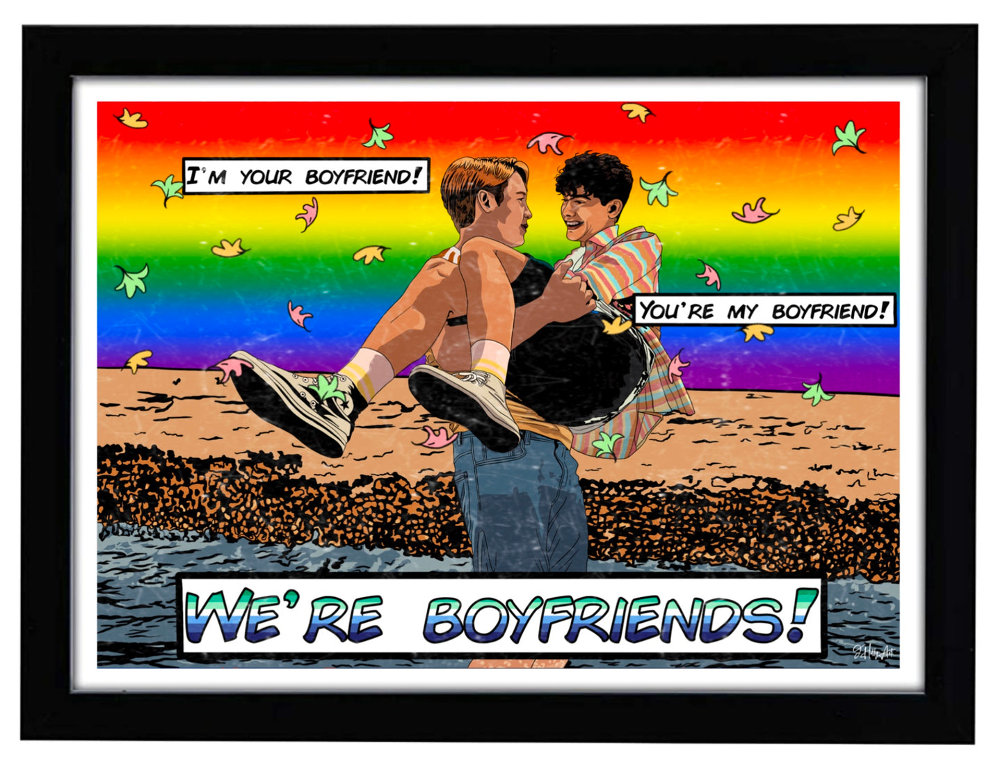 Nick and Charlie art print | we’re boyfriends! LGBTQ+ poster | Heartstopper