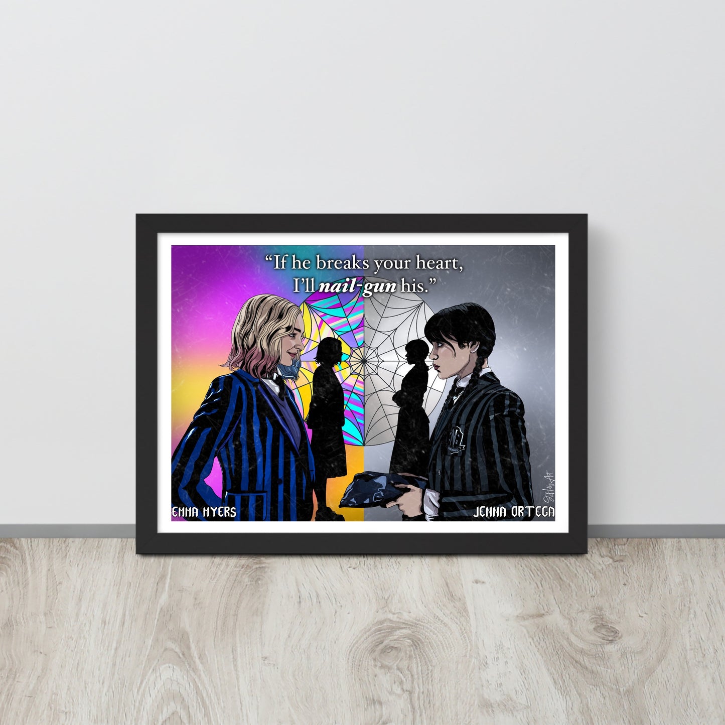 Wednesday & Enid Friendship Art Print | Nail Gun Print | Premium Poster - Jessie's Art Shop