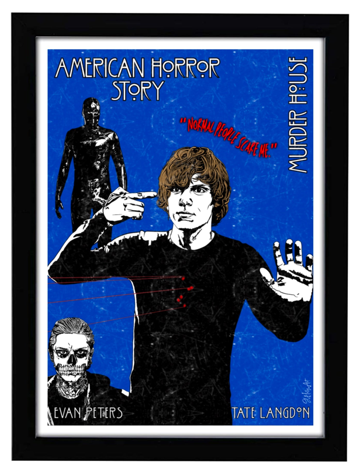 Lámina artística de Tate Langdon | Póster de American Horror Story | Arte de fan de AHS de JHollyArt