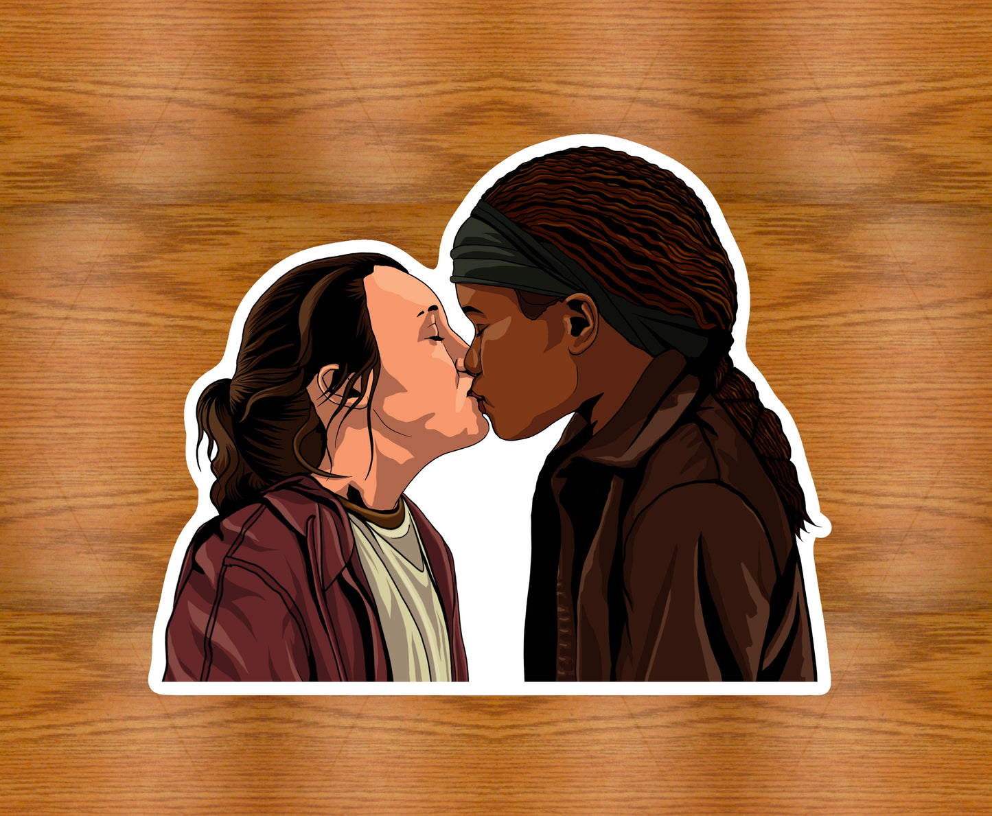 Ellie and Riley kissing waterproof glossy sticker | The Last Of Us | Eco friendly & vegan