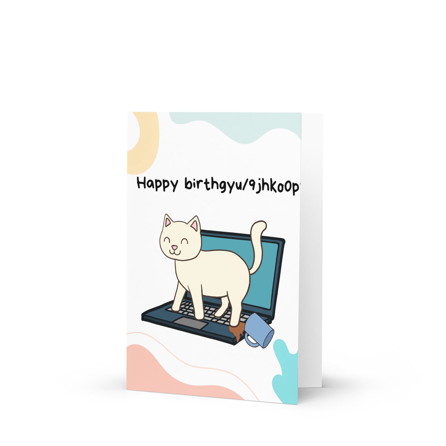 Happy birthday card | funny cat card | cat walking and typing on keyboard card