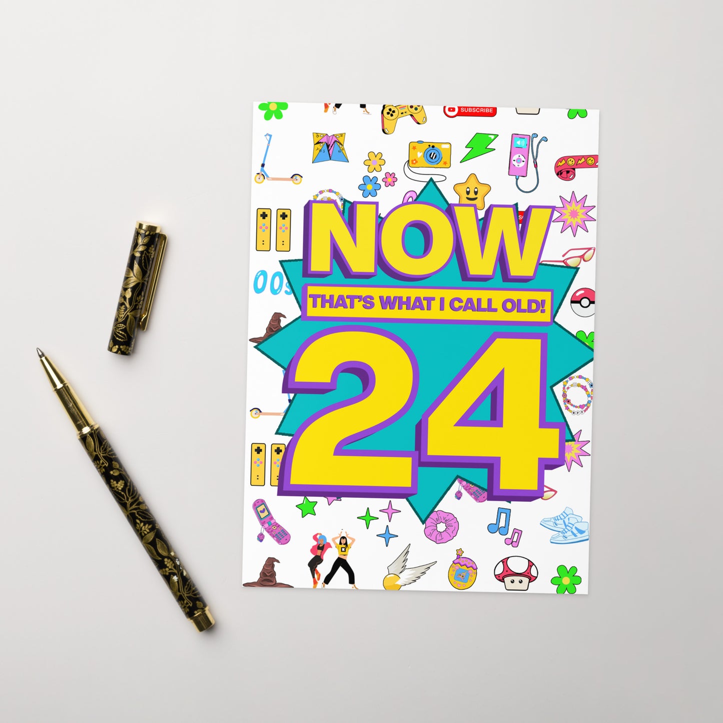 24th Birthday Card | Now That's What I Call Old! | Premium A5