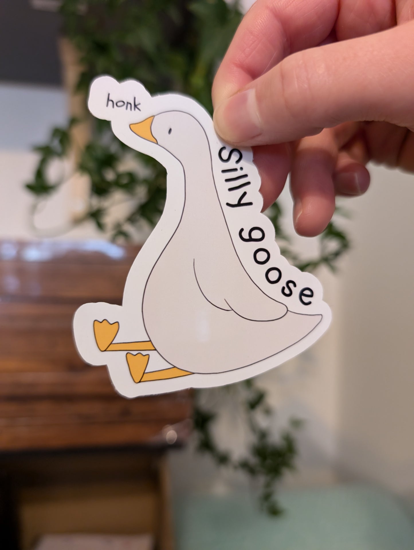 Silly Goose waterproof vinyl sticker | Funny cute decals - Jessie's Art Shop