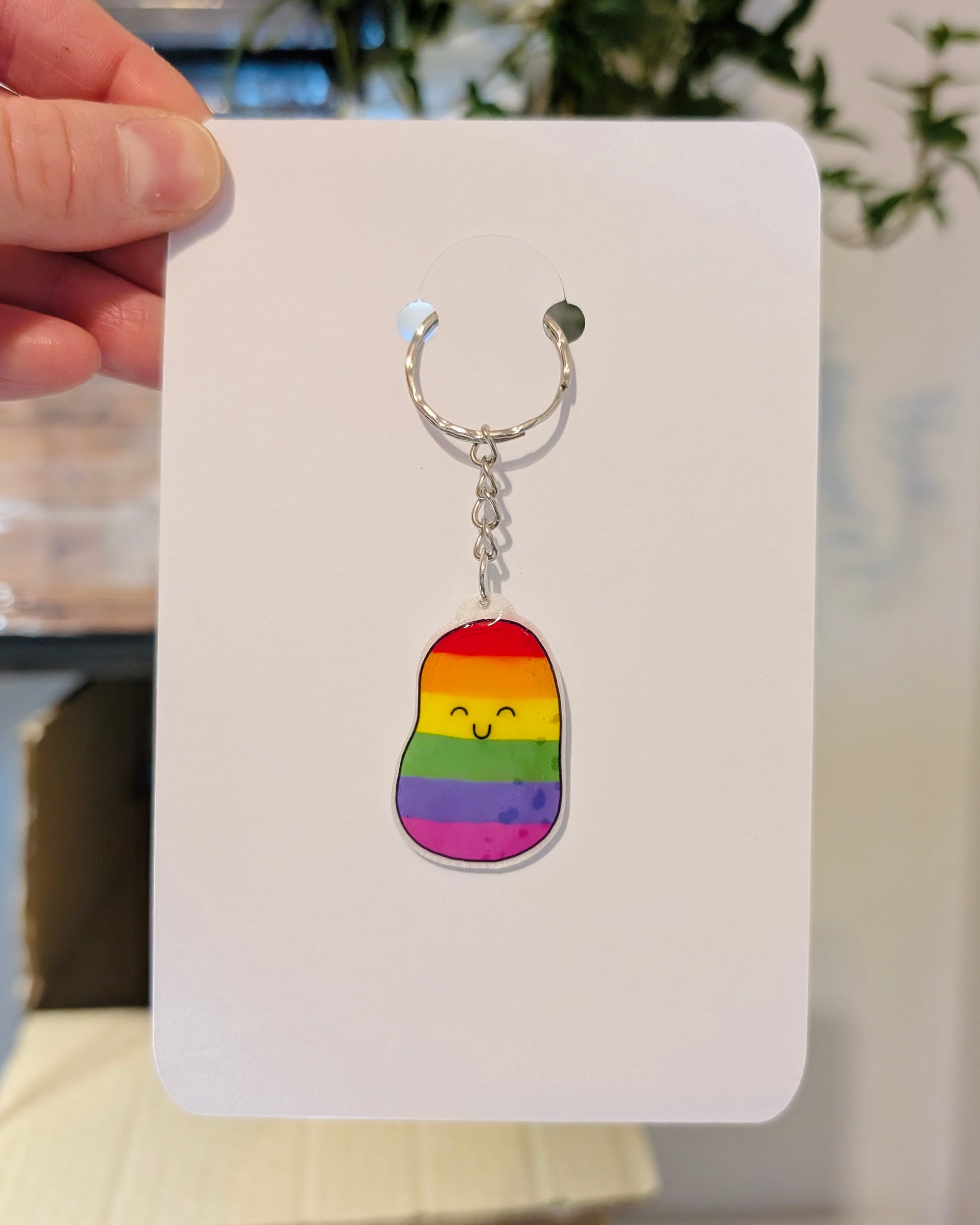 Gay-potato keychain | cute gay flag LGBTQ+ queer gay pride accessory keyrings - Jessie's Art Shop